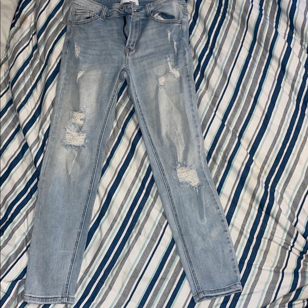 Light Blue Distressed Women Jeans